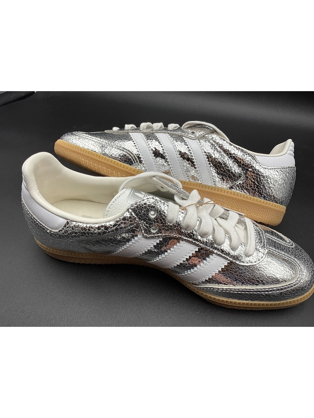 Adidas Samba OG W Silver Metallic White Size 8 US Sneakers - Picture 5 of 11